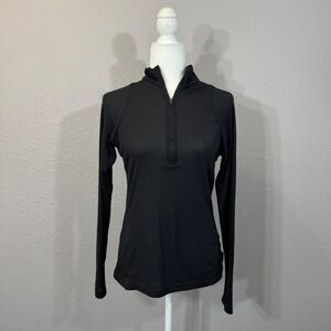 Patagonia Women's Size S Black Capilene Quarter Zip Pullover Base Layer Top